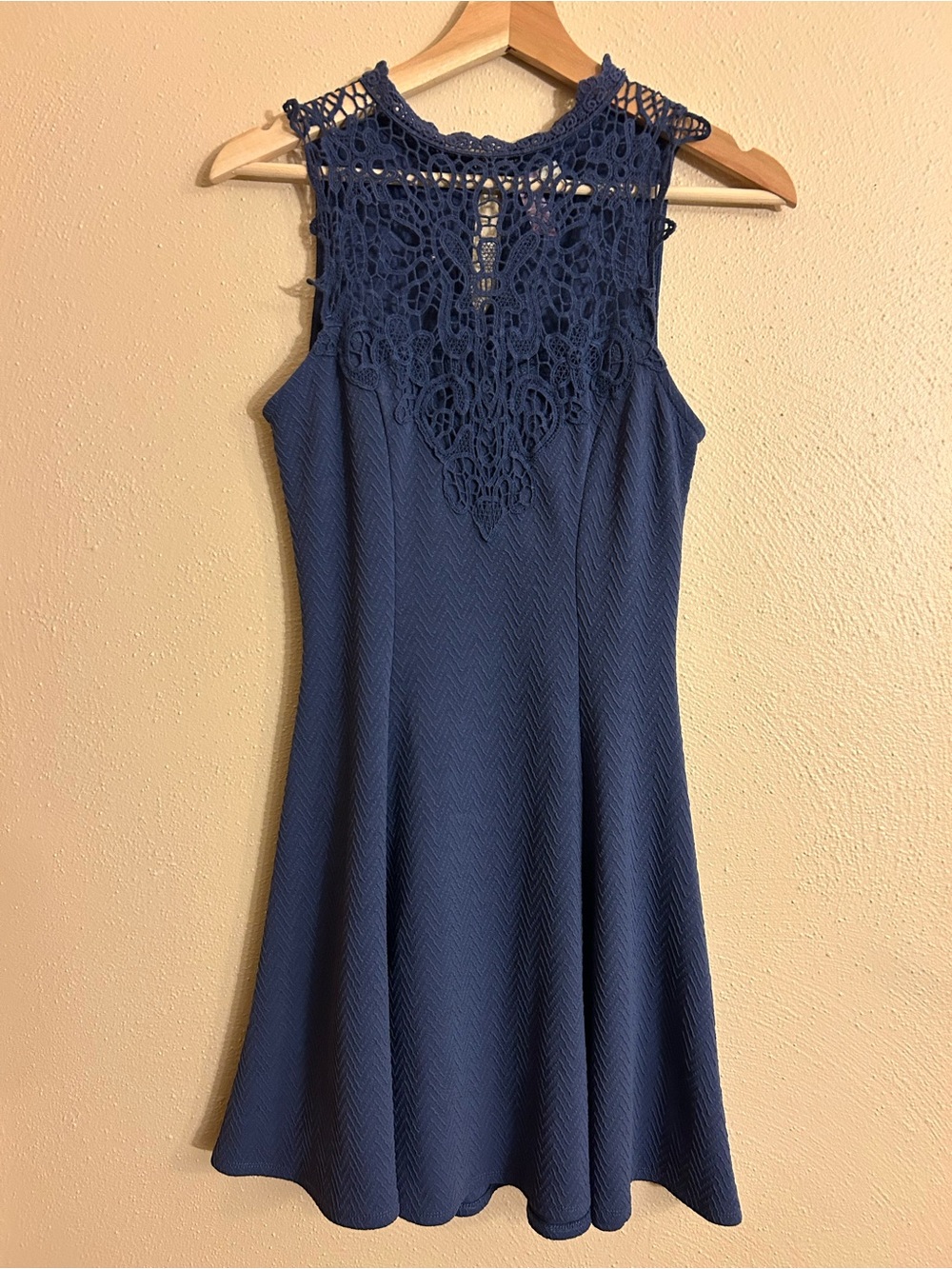 Crochet Overlay Sweetheart Mini Dress